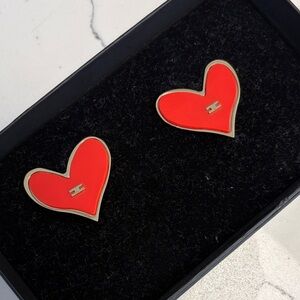 Elegant Red Heart Earrings